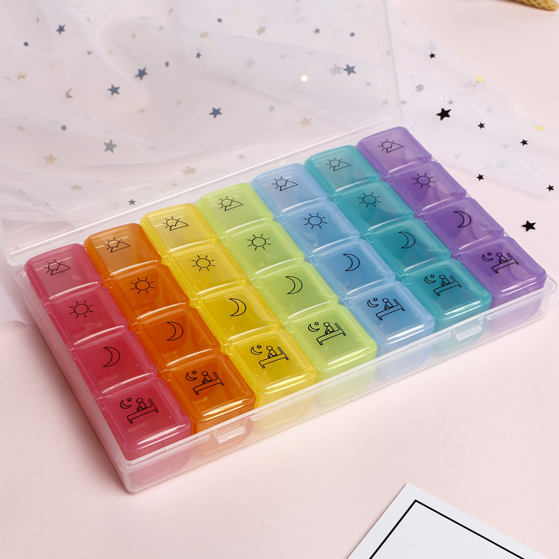 一周药盒彩色营养片格天