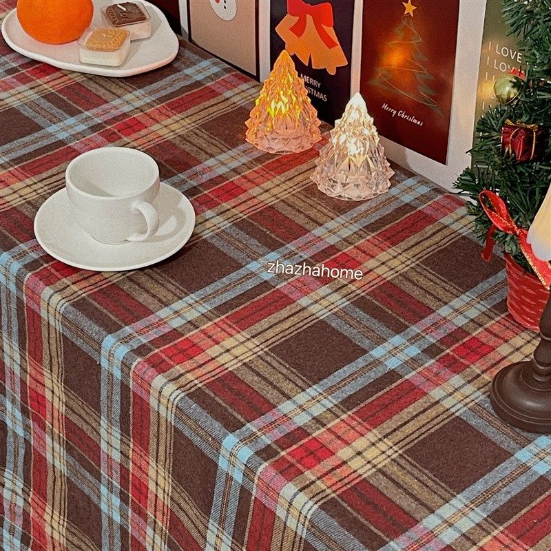 高货现货速发韩国ins复古咖色格子桌布撞红格餐桌茶几布野餐布圣,农机/农具/农膜,叉,淘宝优惠券,粉丝福利购,淘宝优惠卷