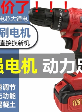 德国进口安固无刷工业大功率手电钻锂电充电钻冲击钻家用多功能电