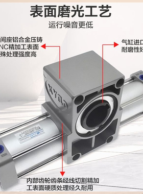 新洋回转大扭力旋转摆动翻转气缸QGK63/80/100孔式90&deg;180&deg