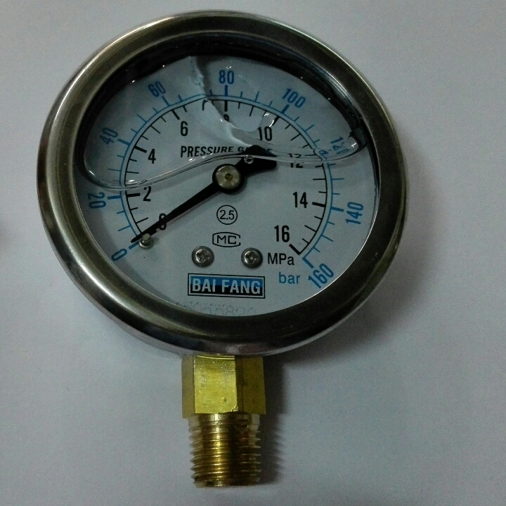 pressure gauge bai fang 耐震充油防振压力表 160bar 16MPA 60mm
