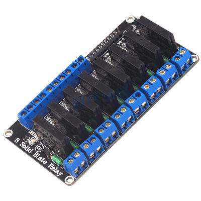 8路固态继电器模块高低电平触发3v5v12v24v保险丝250V2AHY-M281