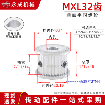 型无台齿同步带轮槽宽传