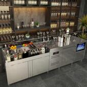 酒吧调酒台咖啡操作台商用不锈钢工作台冷藏酒柜设备圆弧转角厂家