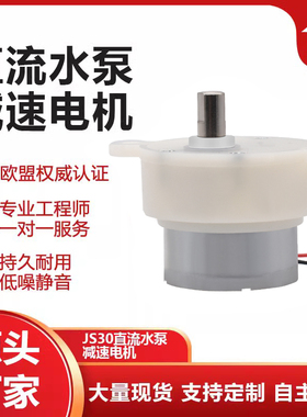 JS-30微型低速直流马达齿轮箱减速小电机6v12v低噪可调速慢速电机