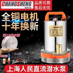 上海人民12V24V48V60V直流潜水泵抽水泵家用农用刷车电动车高扬程