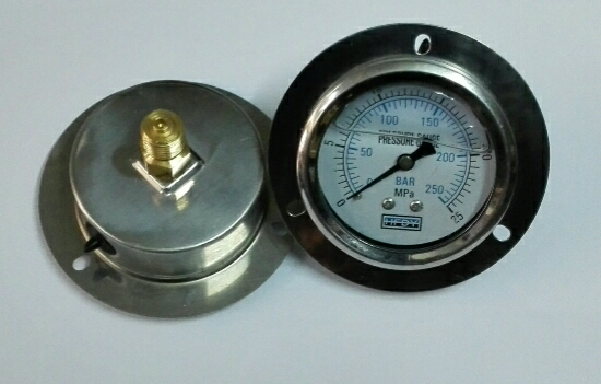 轴向充油耐震压力表 pressure gauge yn60zt 0-25mpa 250bar