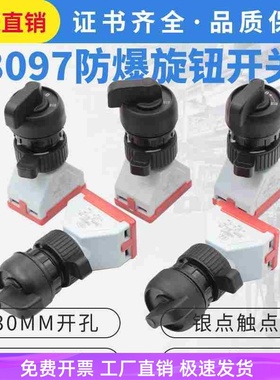 防爆防腐旋钮BA8097转换开关二档三档自复式带EX银点YH16A两常开