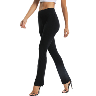 Ladies Wide-leg Trouser Stretch Pants Sexy Black Trousers