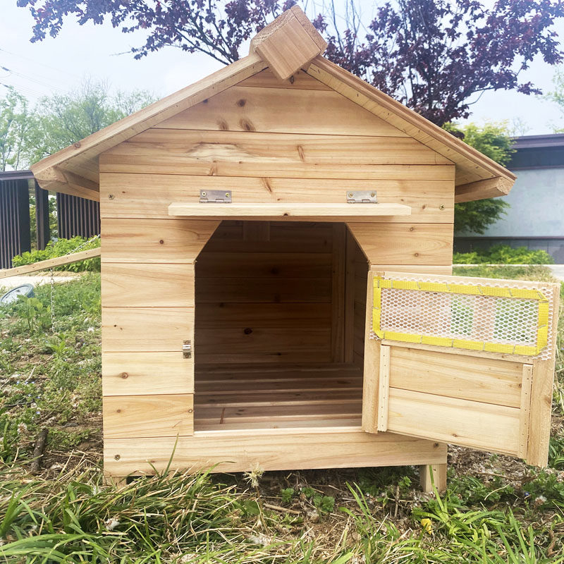 防雨防水原木色狗屋实木制狗舍小型犬狗房子宠物窝笼室外户外狗窝