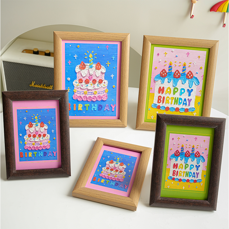 油画棒蛋糕相框摆台生日