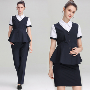 孕妇装夏季新款通勤职业孕妇衬衫直筒裤孕期面试正装两件套装女