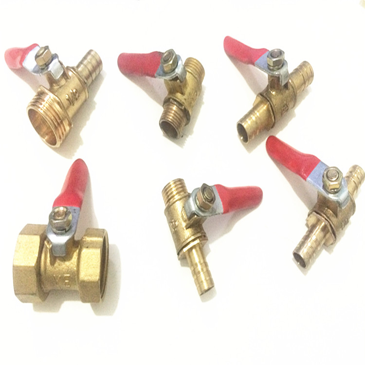 包邮红柄小球阀双头插门