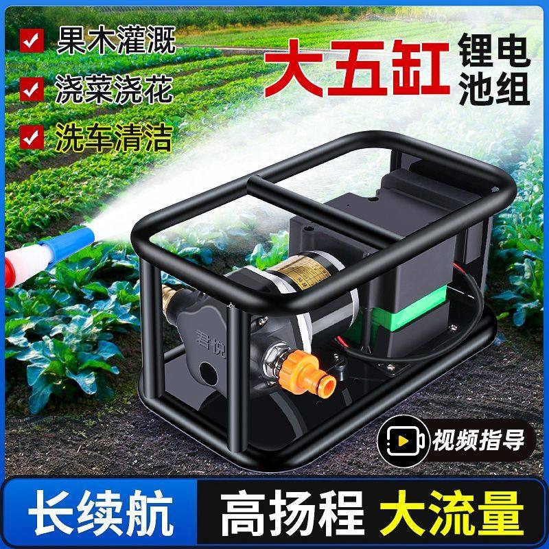 充电式锂电池水泵大功率大流量农用抽水泵电动抽水机浇水浇菜神器