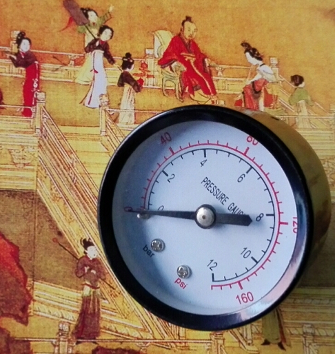 背接式(轴向)压力表 Y-50Z 0-160psi 0-12bar pressuregauge 50mm