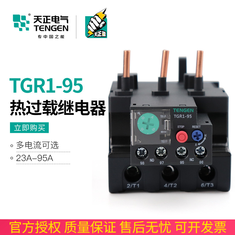 TENGEN天正 TGR1-95热继电器JR28-93 JRS1D NR2-93热过载保护器