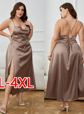 2024 ladies long night dress plus size pajamas for fat women
