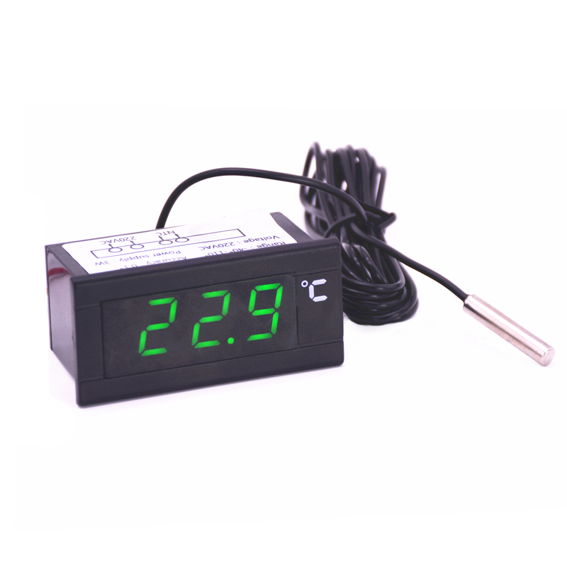 TPM-910嵌入式电子数字显示仪冷藏展示测温仪高精准带探头显示器