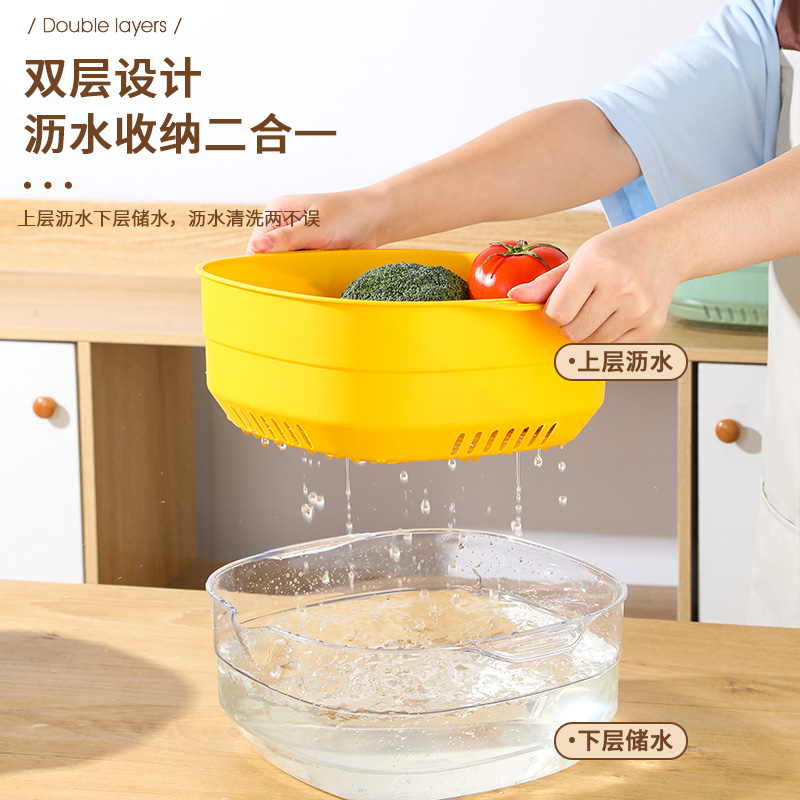双层洗菜盆沥水篮厨房家