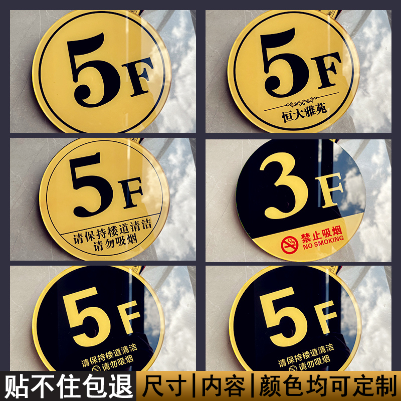亚克力楼层牌标识数字门