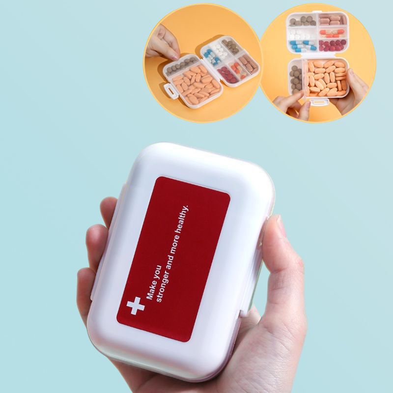 药盒便携分装早午晚家用小号迷你随身8格早中晚药片药品收纳盒药