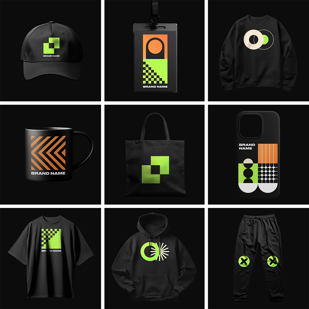 品牌VI设计LOGO标志服装时尚潮牌衣服展示效果图贴图psd素材样机a