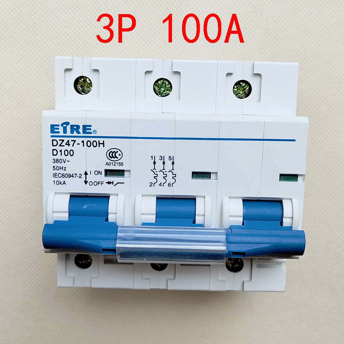 dz47-100h上海八尔达3p d100a三相三线380v断路器125a开关动力型d