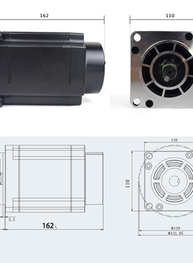 110三相步进电机套装220V 110HS12扭矩12N M +驱动器3M2254长162