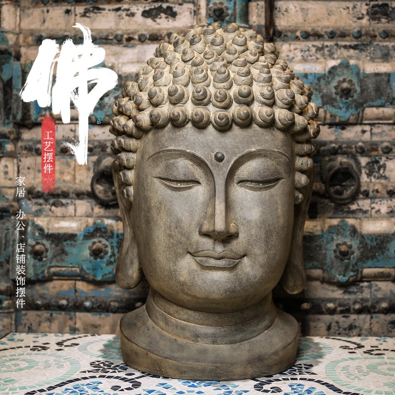 新中式复古佛头摆件家居