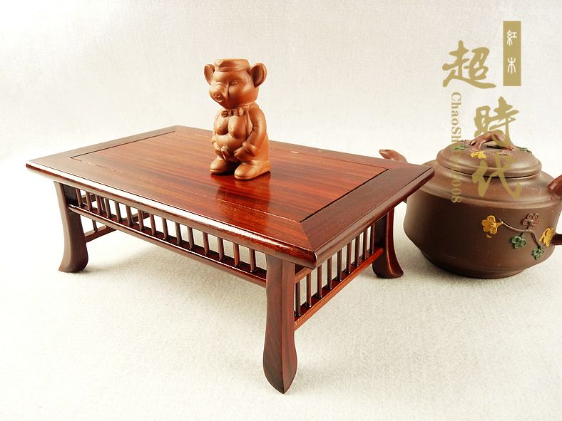 长方形奇石红檀木盆景底座桌上小花几架实木质文玩摆件架明式托架