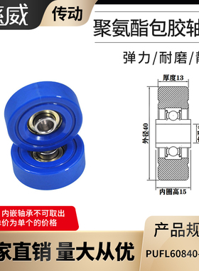 厂家直供慈威PUFL60840-13W15福莱轮流利条滑轮非标608包胶轴承