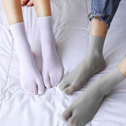 分趾袜女中筒天鹅绒二指