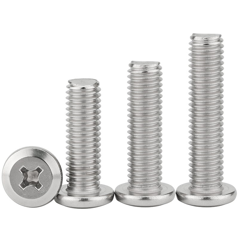 不锈钢平头螺丝倒边十字