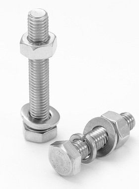 奥展30mm外六角螺丝316不锈钢DIN933螺栓平弹母组合M30长型