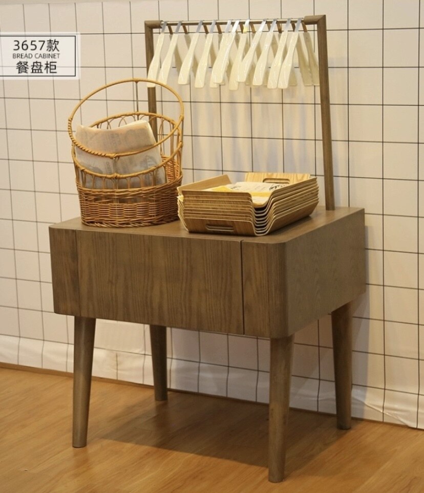 实木面包展示柜铁艺中岛边柜玻璃商用蛋糕模型柜收银台陈列货架