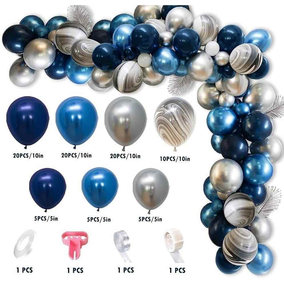 开业毕新夜蓝金属银气球