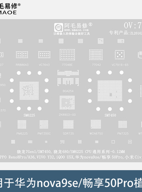 适用华为nova9se/畅享50Pro植锡网骁龙7Gen1/680/SM6225/7450钢网