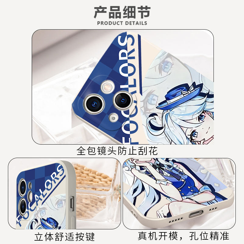 原神芙宁娜手机壳苹果15华为mate60原神水神iPhone14pro芙卡洛斯OPPO小米13vivo元40适用红米k周边12芙宁娜11