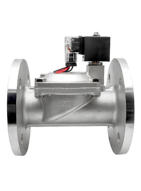 SLP法兰电磁阀220v24v不锈钢耐高压先导式消防水阀进水气阀DN4050