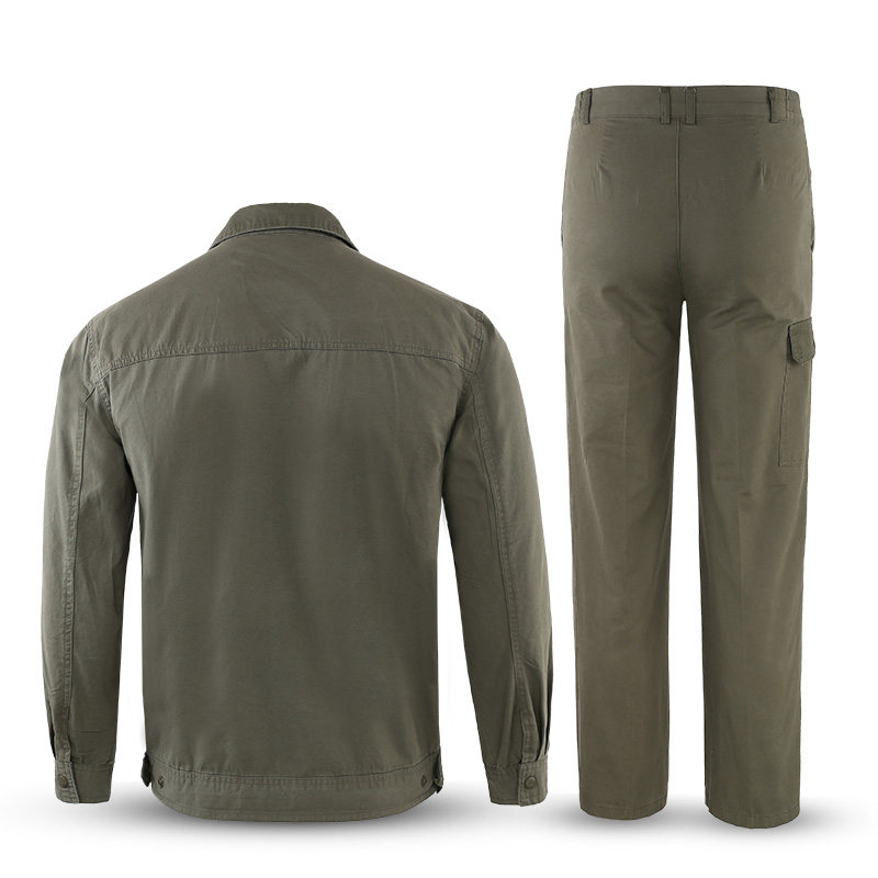 夏季长袖工作服套装男工人薄款纯棉厂服耐磨工装劳保服男装定制