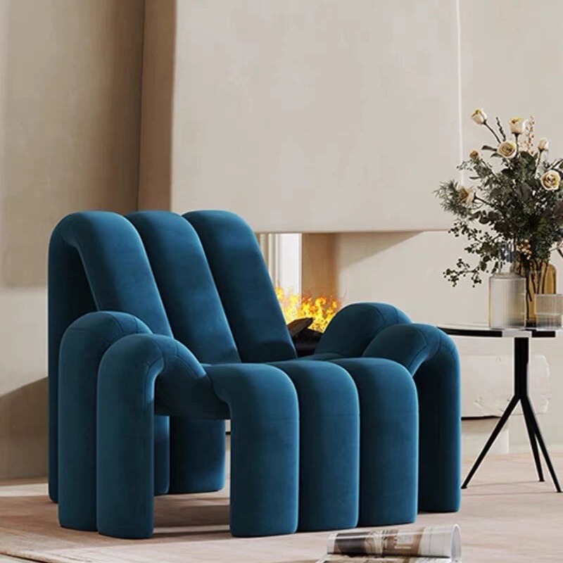 创意单人沙发客厅阳台休闲椅接待网红异形个性设计师仿生蜘蛛沙发