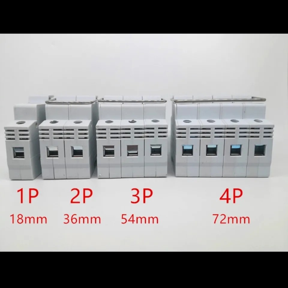 RT18-32X熔断器底座10*38陶瓷管座导轨式卡式保险丝63X 1P/2P/3P