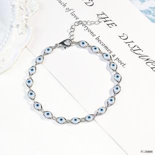 复古恶魔之眼Evileye链条手链 土耳其蓝眼睛手串手饰饰品Bracelet