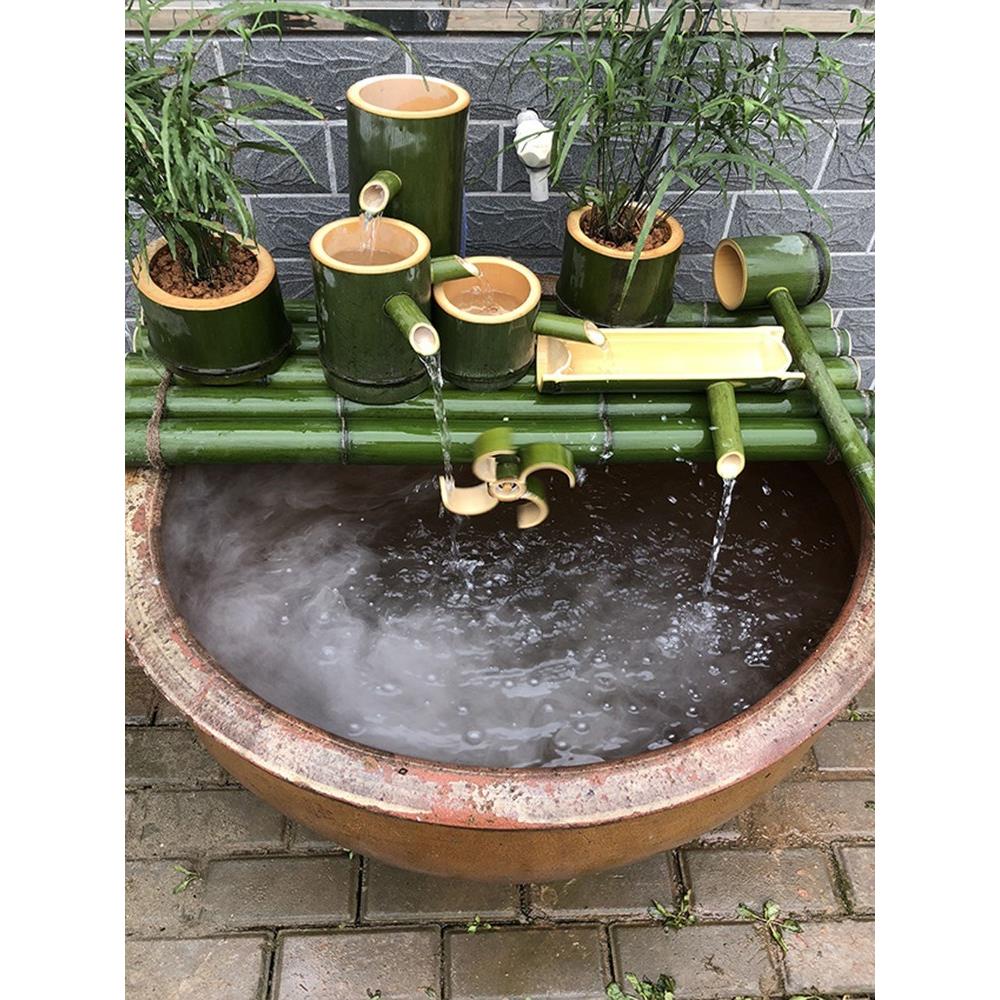 户外三合一循环净水陶瓷圆形流水增氧鱼缸过滤 器龟缸鱼池瀑布