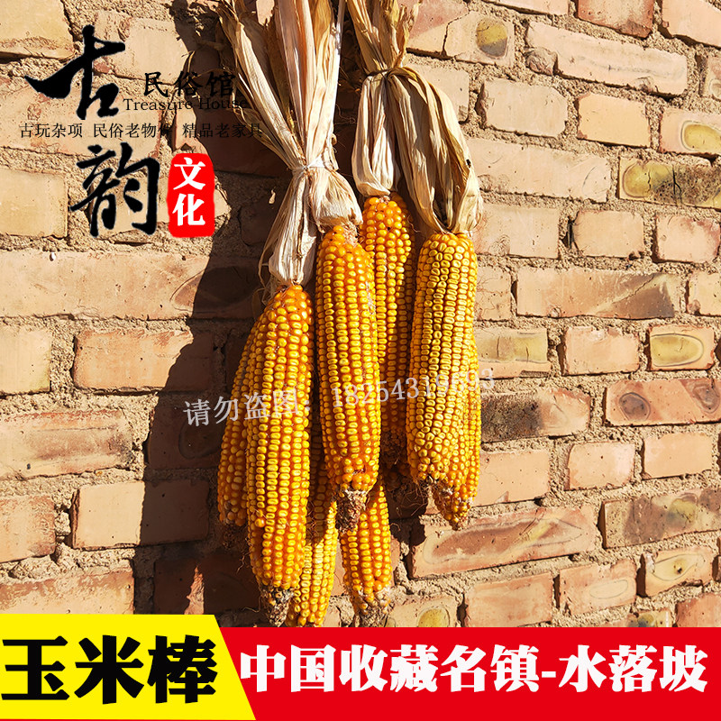 2018年新带皮老玉米棒子影视道具农家乐饭店景区摆件复古宠物粮食