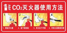 二氧化碳灭火器使用方法图解操作步骤CO2灭火器使用方法贴纸