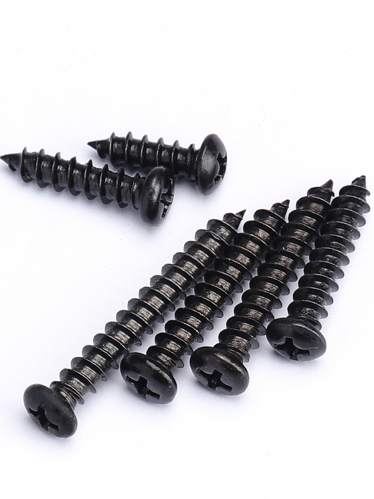 铁镀黑色圆头自攻丝螺十