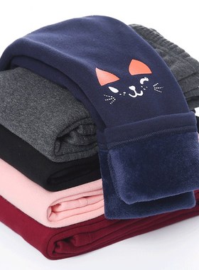 winter girls leggings pants kids warm elastic waist Trouser