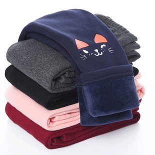 winter girls leggings pants kids warm elastic waist Trouser