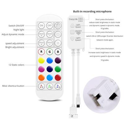 Homekit灯带智能控制器LED灯带七彩变色氛围灯12V遥控WiFiRGBCW灯